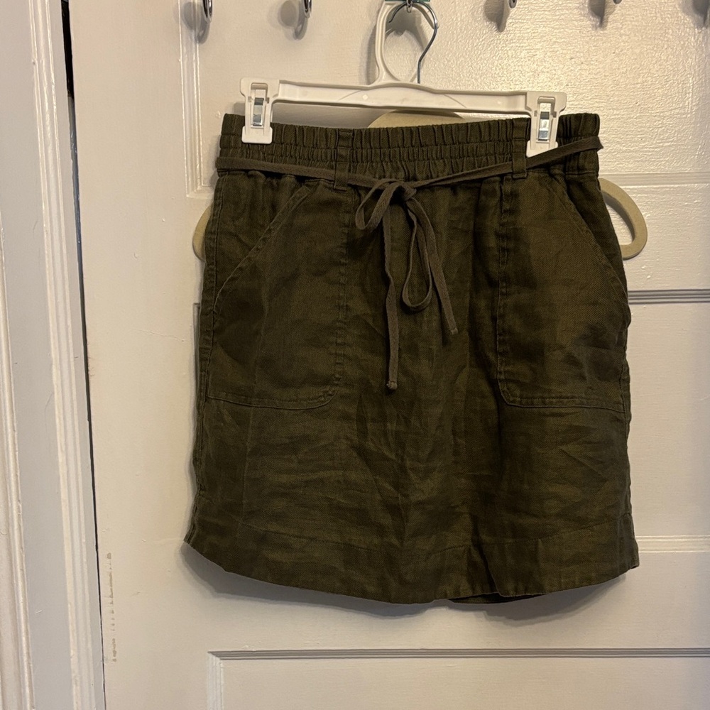 LOFT Khaki Drawstring Skirt